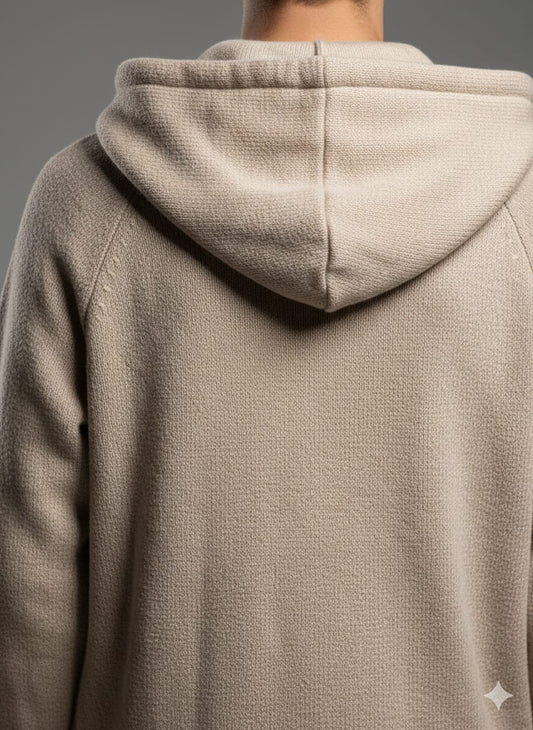 Plastic Island Men’s Tech-Knit Hybrid Hoodie – Dark Charcoal Grey