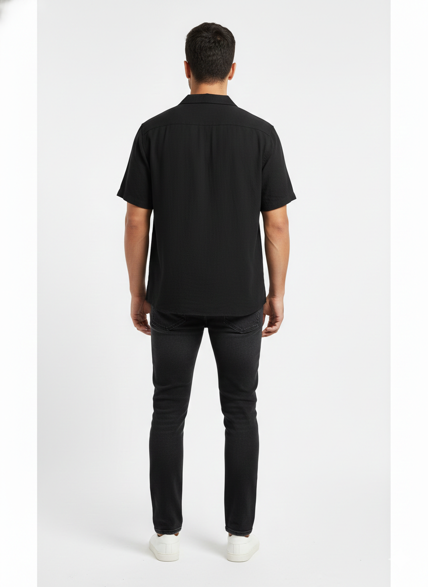 Authentic Vintage H&M Divided "Night Shadow" Relaxed Fit Black Casual Shirt