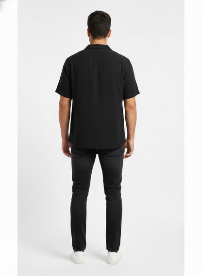 Authentic Vintage H&M Divided "Night Shadow" Relaxed Fit Black Casual Shirt