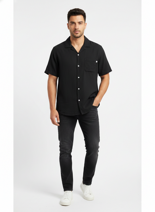 Authentic Vintage H&M Divided "Night Shadow" Relaxed Fit Black Casual Shirt