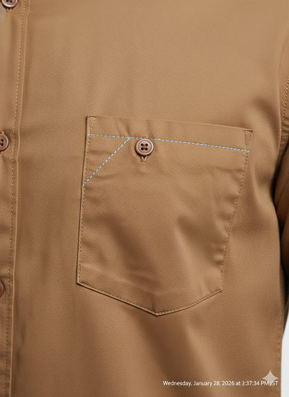 Authentic Vintage AX Collection "Earth Tone" Mustard Brown Casual Cotton Shirt