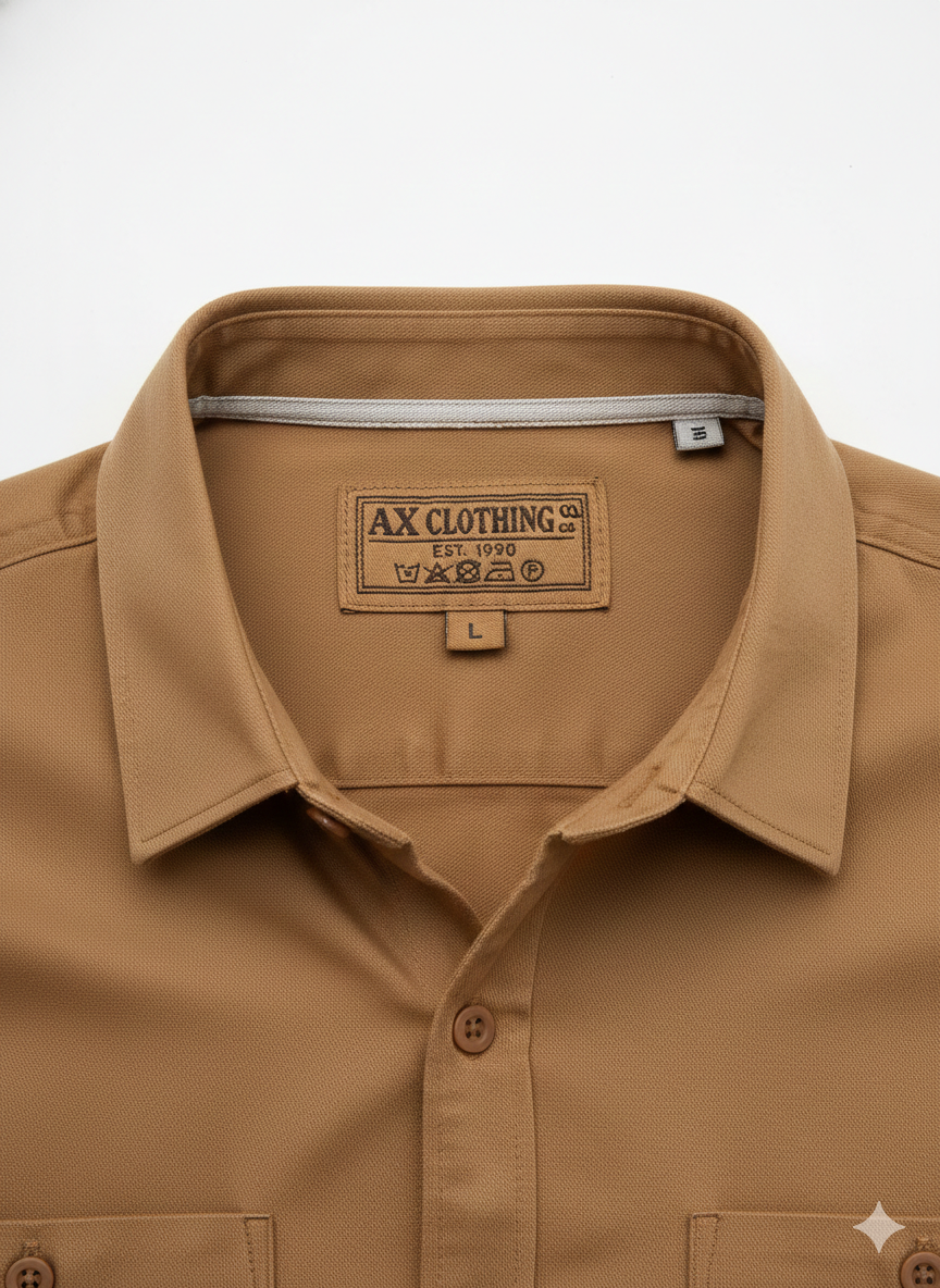 Authentic Vintage AX Collection "Earth Tone" Mustard Brown Casual Cotton Shirt