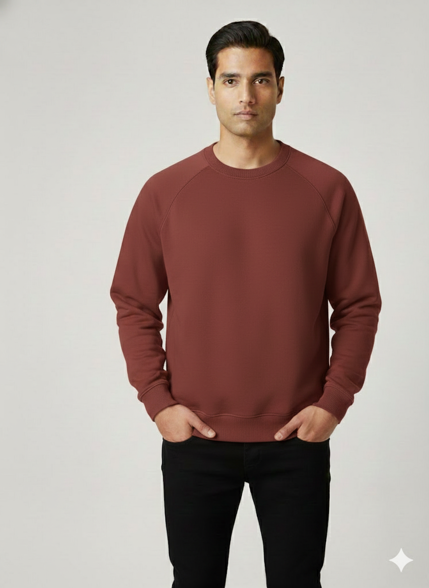 Real Man Premium Cotton Fleece Sweatshirt™  – Olive Green🌪️ | Ultra-Stretch & Minimalist No-String Design