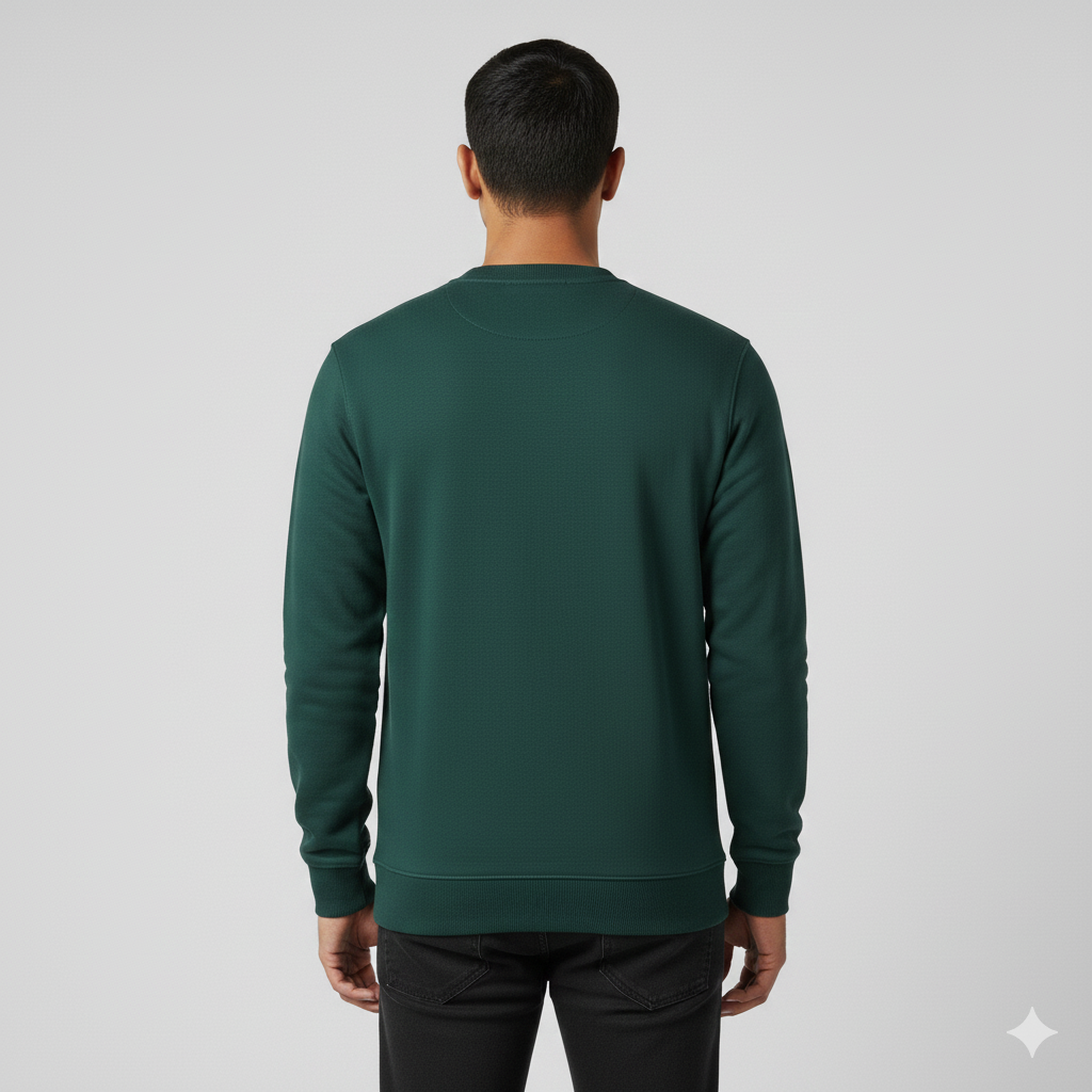 Real Man Premium Cotton Fleece Sweatshirt™  – Olive Green🌪️ | Ultra-Stretch & Minimalist No-String Design