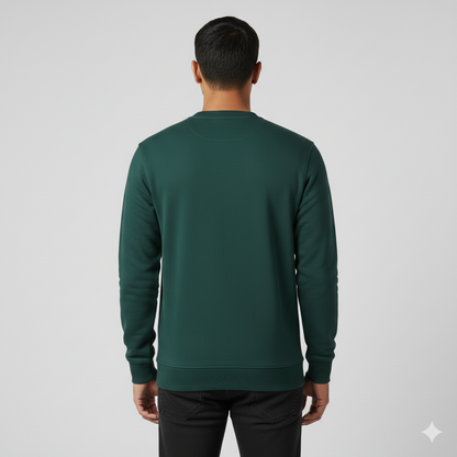 Real Man Premium Cotton Fleece Sweatshirt™  – Olive Green🌪️ | Ultra-Stretch & Minimalist No-String Design