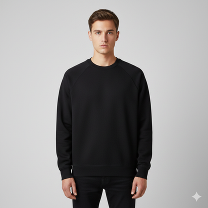 Real Man Premium Cotton Fleece Sweatshirt™  – Olive Green🌪️ | Ultra-Stretch & Minimalist No-String Design