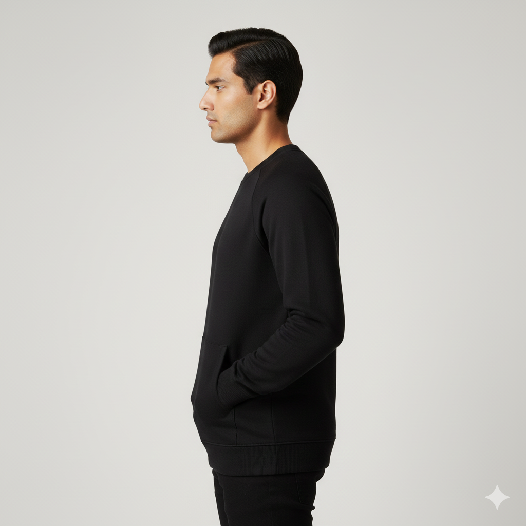 Real Man Premium Cotton Fleece Sweatshirt™  – Olive Green🌪️ | Ultra-Stretch & Minimalist No-String Design