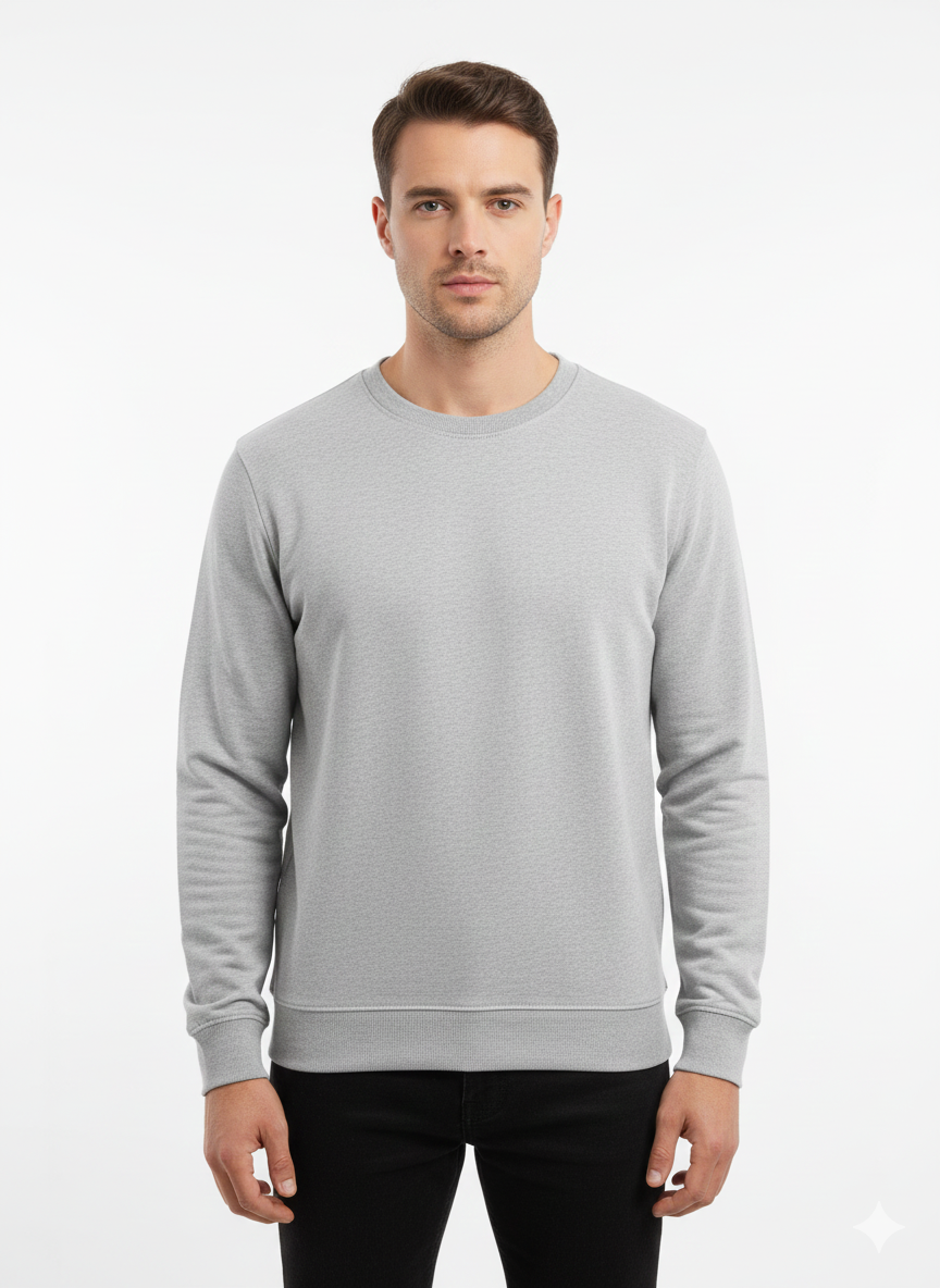 Real Man Premium Cotton Fleece Sweatshirt™  – Olive Green🌪️ | Ultra-Stretch & Minimalist No-String Design