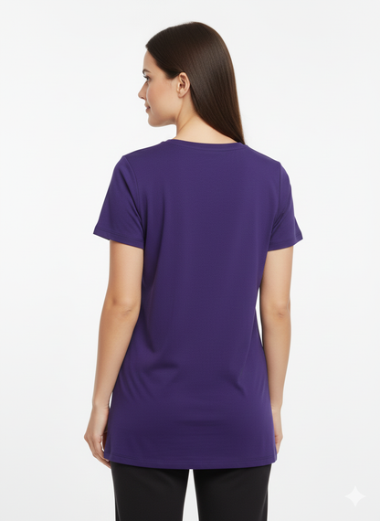 Van Heusen Woman Royal Blue Printed Lounge Tee 🌸 | Ultra-Soft Cotton Modal T-Shirt | Style #55407