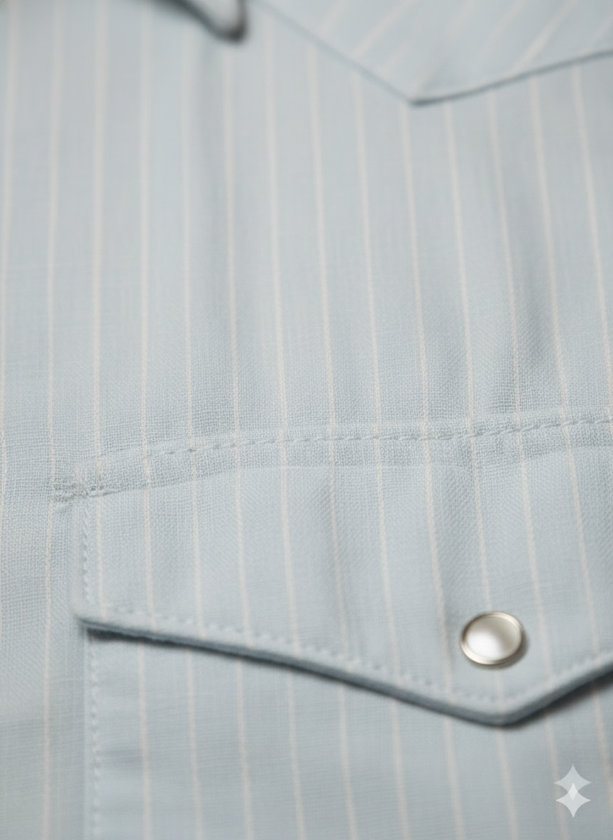 Authentic Vintage 7th Culture "Urban Utility" Powder Blue Double Pocket Shirt