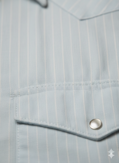 Authentic Vintage 7th Culture "Urban Utility" Powder Blue Double Pocket Shirt