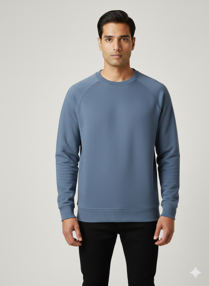 Real Man Premium Cotton Fleece Sweatshirt™  – Olive Green🌪️ | Ultra-Stretch & Minimalist No-String Design