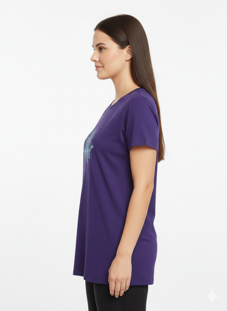 Van Heusen Woman Royal Blue Printed Lounge Tee 🌸 | Ultra-Soft Cotton Modal T-Shirt | Style #55407