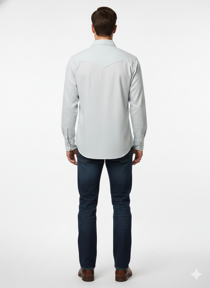 Authentic Vintage 7th Culture "Urban Utility" Powder Blue Double Pocket Shirt