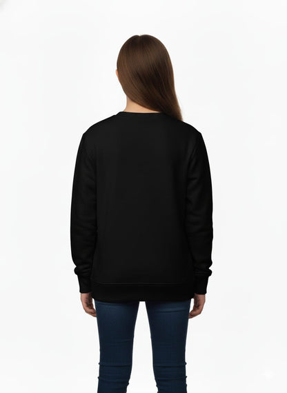 CAPSTREE Essentials: Premium Jet Black Crewneck Sweatshirt - Ultra-Soft Fleece L