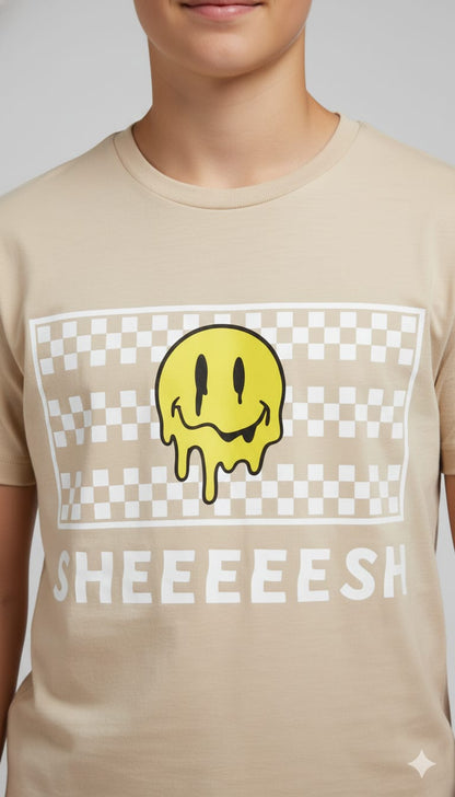 Eighty Eight Premium Beige "GET REKT" Monster Truck Graphic T-Shirt - Urban Streetwear Edition