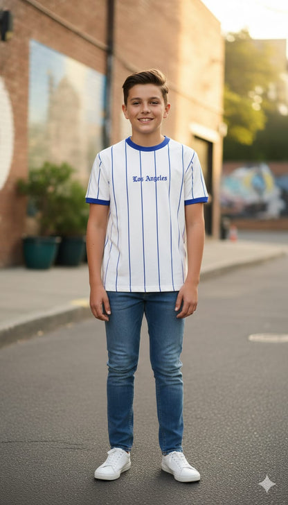 Baller Style: Eighty Eight "Los Angeles" Striped Tee