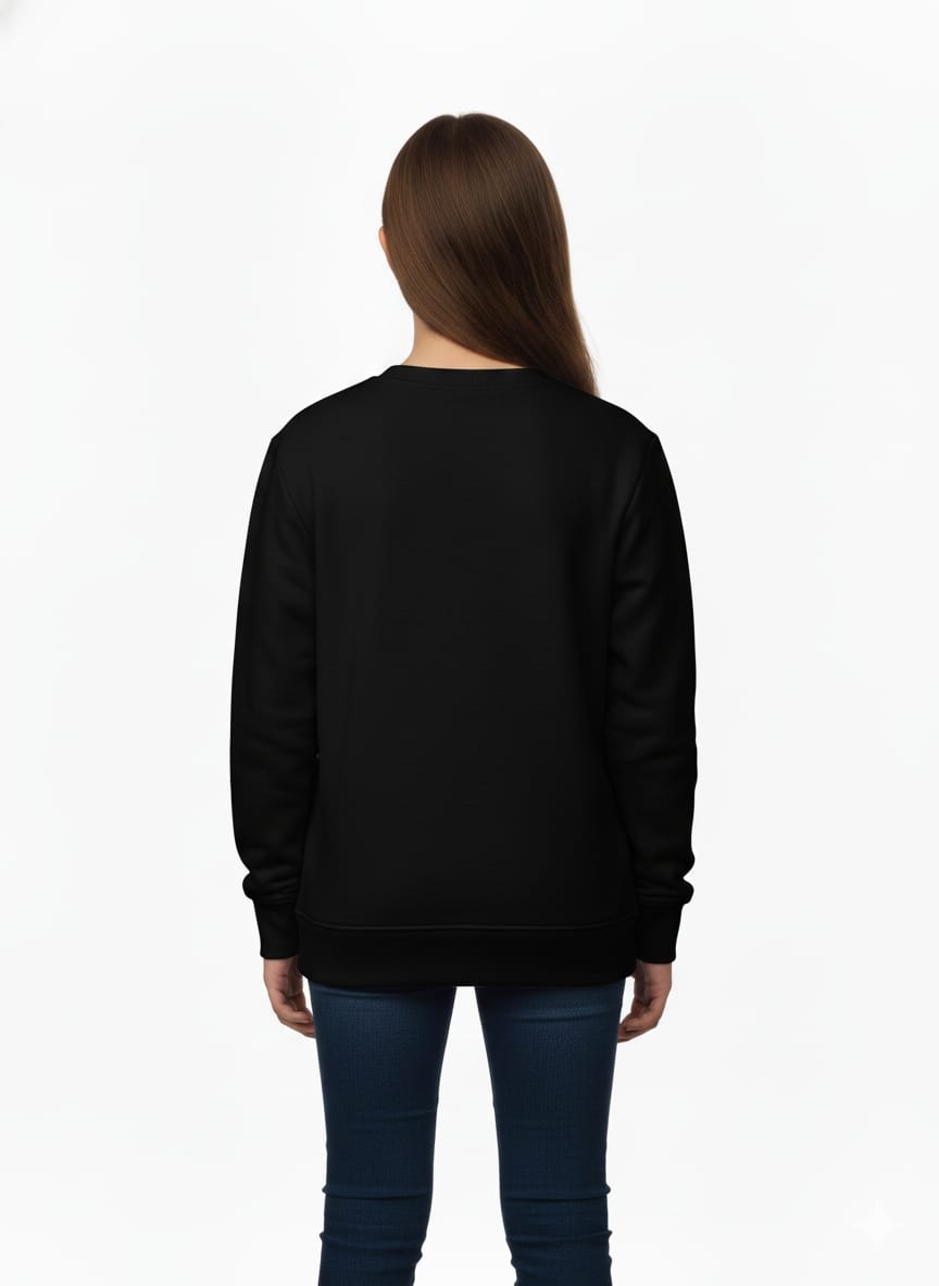 Edge Premium Black Crewneck Sweatshirt - Ultra-Soft Fleece (Size L)