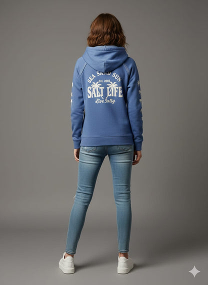 Salt Life Men’s Signature Palm Tree Hoodie – Classic Black (Premium Export Surplus)