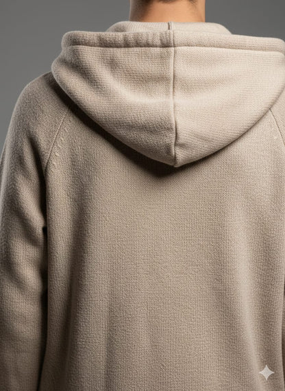 Plastic Island Men’s Tech-Knit Hybrid Hoodie – Dark Charcoal Grey