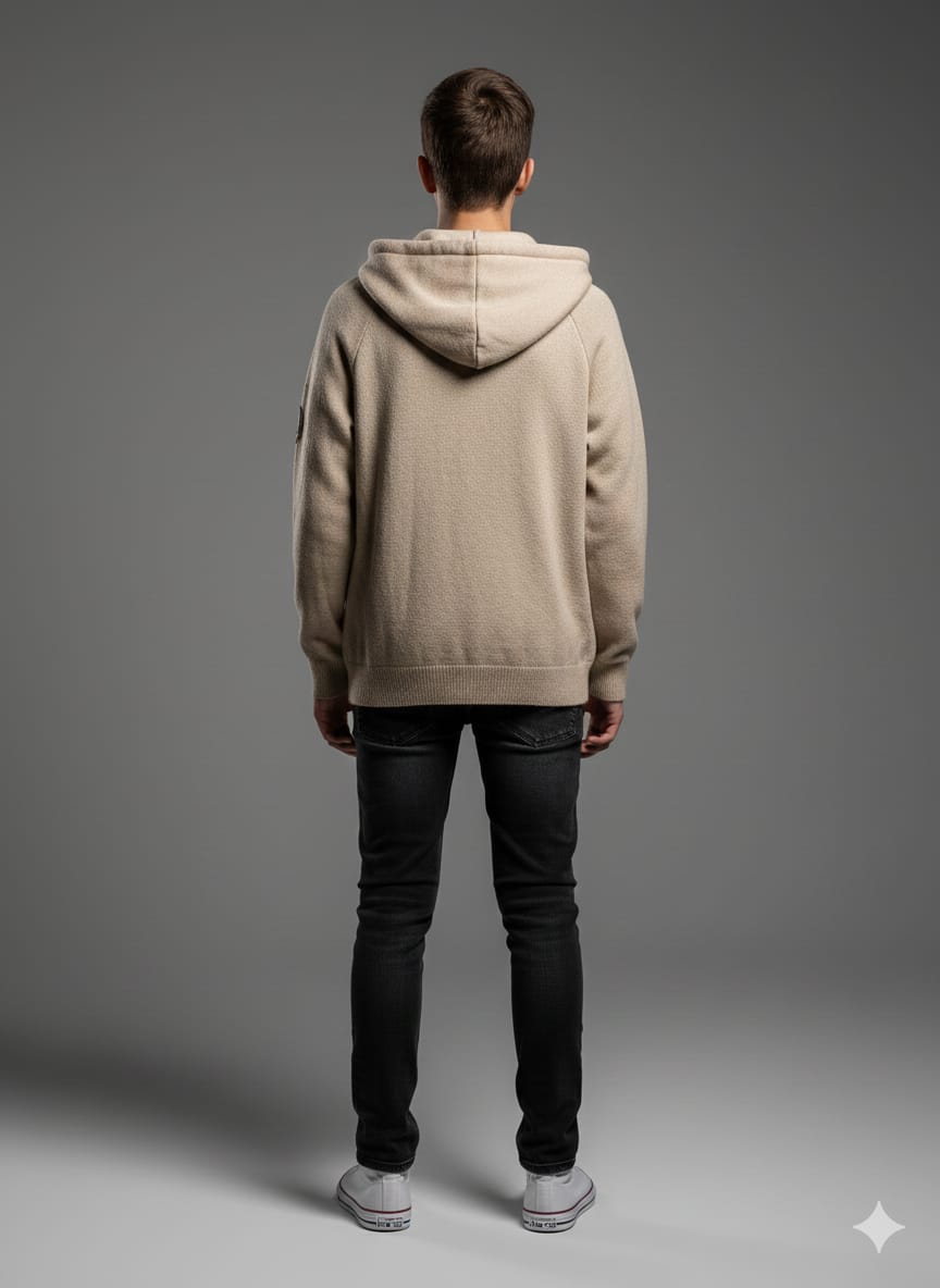 Plastic Island Men’s Tech-Knit Hybrid Hoodie – Dark Charcoal Grey